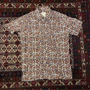 NWOT Kardo x Anokhi Hand Block Printed Cotton Floral Camp Shirt
